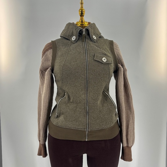 Burton Hoodie Vest – Size S Color: Brown / Beige Y2K - Picture 2 of 11